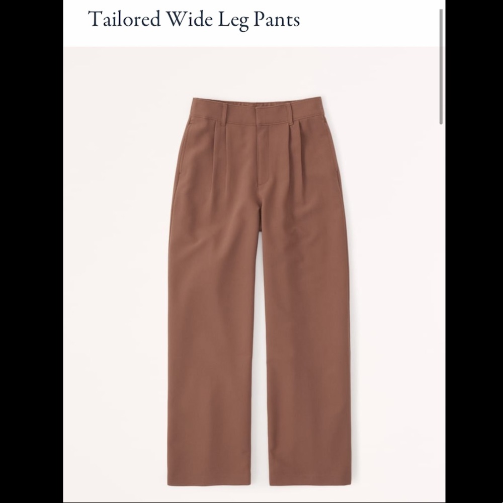 NWT❗️A&F Brown Tailored Wide Leg Trouser Pant